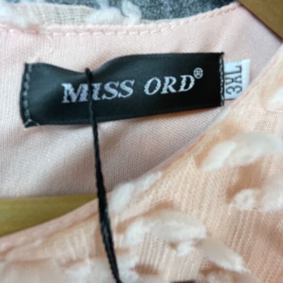 Miss Ord Dress 3XL Pink Lantern Sleeve Ruffle Textured Flounce Romantic Girly - Picture 5 of 7